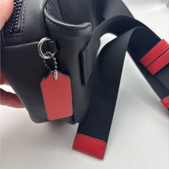NWT Coach Edge Belt Bag In Signature Canvas Fanny Waist Body Signature Red Char - Picture 8 of 9